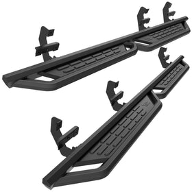 TAC Fort Running Boards Compatible with 2015-2026 Ford F150 Supercrew Cab| 2022-2026 F150 Lightning EV|2017-2026 Super Duty Crew Cab |Side Steps |Nerf Bars |Truck Accessories |Carbon Steel Black 2PCS - 0