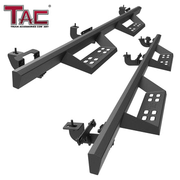 TAC Sniper Running Boards Compatible with 2020-2026 Jeep Gladiator JT Truck Pickup 4" Drop Fine Texture Black Side Steps Nerf Bars Rock Slider Armor Off-Road Accessories (2pcs)
