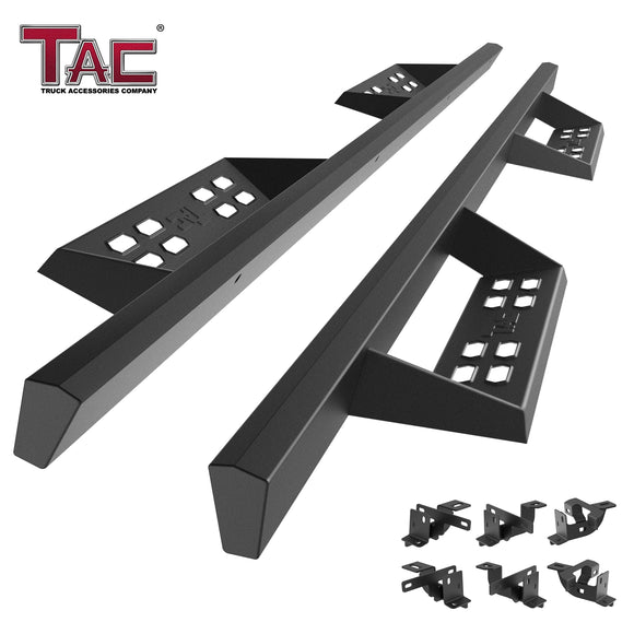 TAC Sniper Running Boards Compatible with 2020-2025 Jeep Gladiator Truck Pickup 4" Drop Fine Texture Black Side Steps Nerf Bars Rock Slider Armor Off-Road Accessories (2pcs)