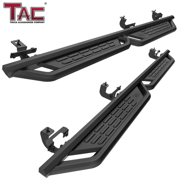 TAC Fort Running Boards Compatible with 2020-2026 Jeep Gladiator JT |Side Steps |Nerf Bars |Off-Road Pickup Truck Exterior Accessories |Carbon Steel Fine Texutre Black 2PCS