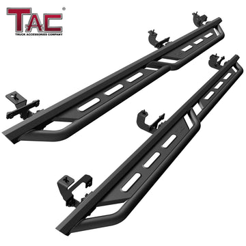 TAC Rocker Running Boards Compatible With 2020-2026 Jeep Gladiator JT| Side Steps| Nerf Bars| Step Bars| Step Rails| Rock Sliders| Carbon Steel| Pickup Truck Accessories| Fine Texture Black (2 PCS)