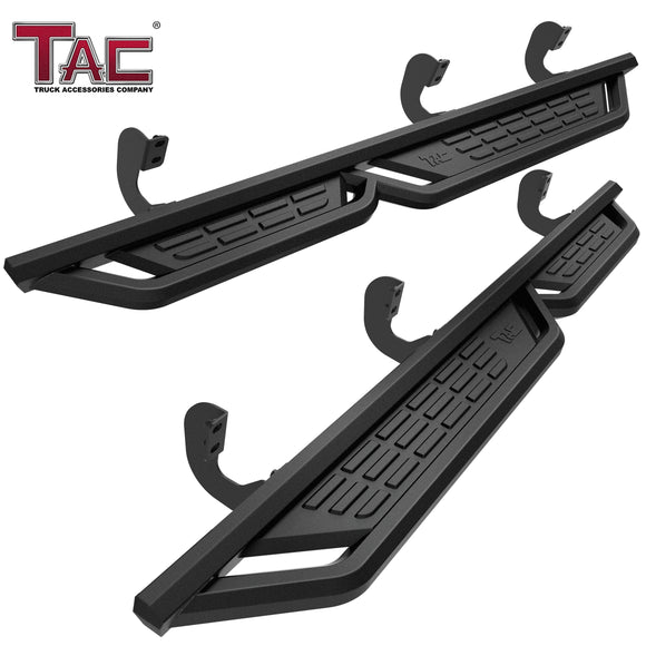 TAC Fort Running Boards Compatible with 2005-2026 Nissan Frontier Crew Cab |Side Steps |Nerf Bars |Automotive SUV Exterior Accessories |Carbon Steel Fine Texutre Black 2PCS