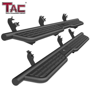TAC Summit Running Boards Compatible with 2024-2026 Toyota Tacoma Double Cab (Incl. Hybrid model)| Side Steps| Nerf Bars| Step Rails| Pickup Truck Off-Road Exterior Accessories| Fine Texture Black (2pcs)