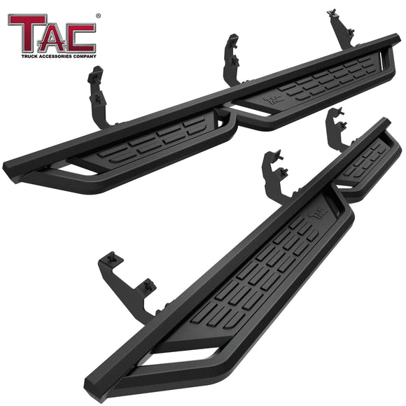 TAC Fort Running Boards Compatible with 2021-2026 Ford Bronco 4 Door |Side Steps |Nerf Bars |Automotive SUV Exterior Accessories |Carbon Steel Fine Texutre Black 2PCS