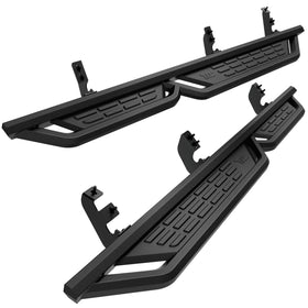 TAC Fort Running Boards Compatible with 2024-2026 Toyota Tacoma Double Cab |Side Steps |Nerf Bars |Off-Road Pickup Truck Exterior Accessories |Carbon Steel Fine Texutre Black 2PCS - 0