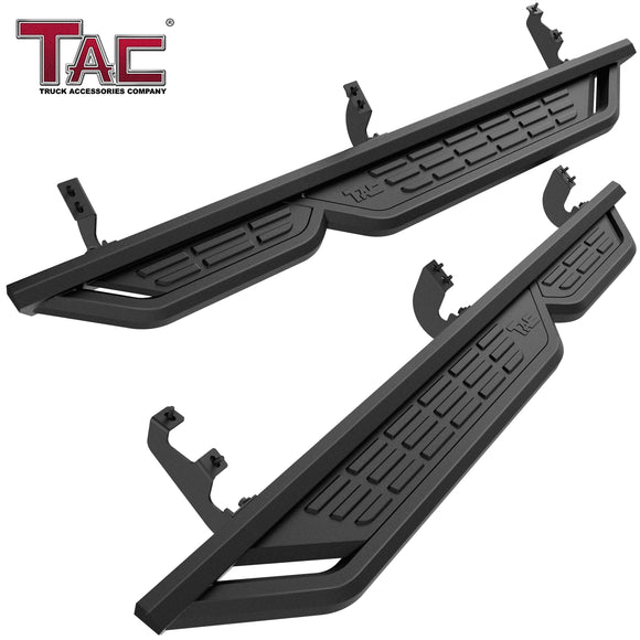 TAC Fort Running Boards Compatible with 2010-2024 4Runner (Exclude 10-13 SR5/10-24 Limited/20-21 Nightshade/22-24 TRD Sport) |Side Steps |Nerf Bars |Automotive Accessories |Carbon Steel Black 2PCS