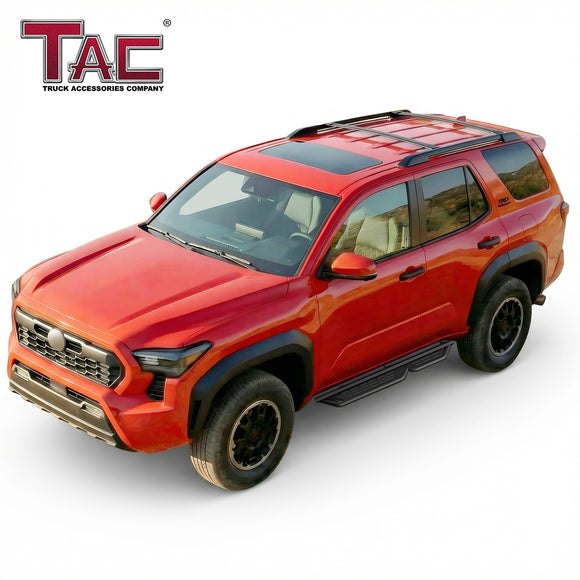 TAC Fort Running Boards Compatible with 2025-2026 Toyota 4Runner |Side Steps |Nerf Bars |Automotive SUV Exterior Accessories |Carbon Steel Fine Texutre Black 2PCS