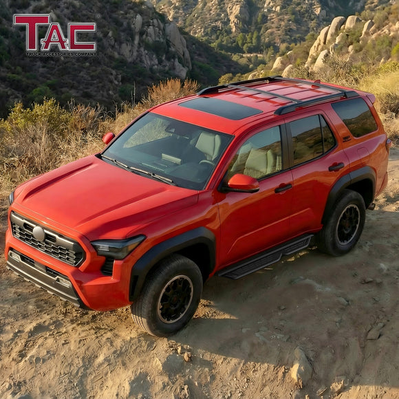 TAC Fort Running Boards Compatible with 2025-2026 Toyota 4Runner |Side Steps |Nerf Bars |Automotive SUV Exterior Accessories |Carbon Steel Fine Texutre Black 2PCS