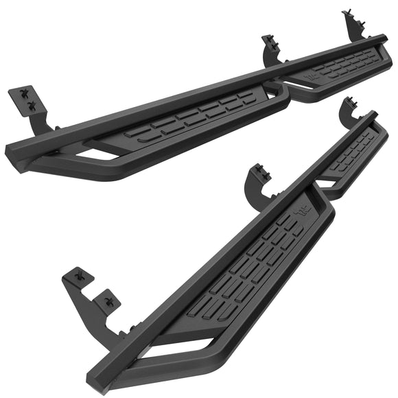TAC Fort Running Boards Compatible with 2005-2023 Toyota Tacoma Double Cab |Side Steps |Nerf Bars |Off-Road Pickup Truck Exterior Accessories |Carbon Steel Fine Texutre Black 2PCS
