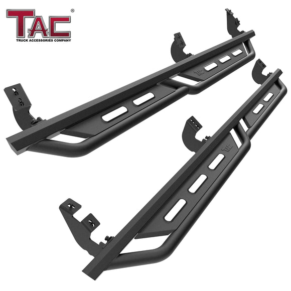TAC Rocker Running Boards Compatible With 2005-2023 Toyota Tacoma Double Cab| Side Steps| Nerf Bars| Step Bars| Step Rails| Rock Sliders| Carbon Steel| Pickup Truck Accessories| Fine Texture Black (2 PCS)