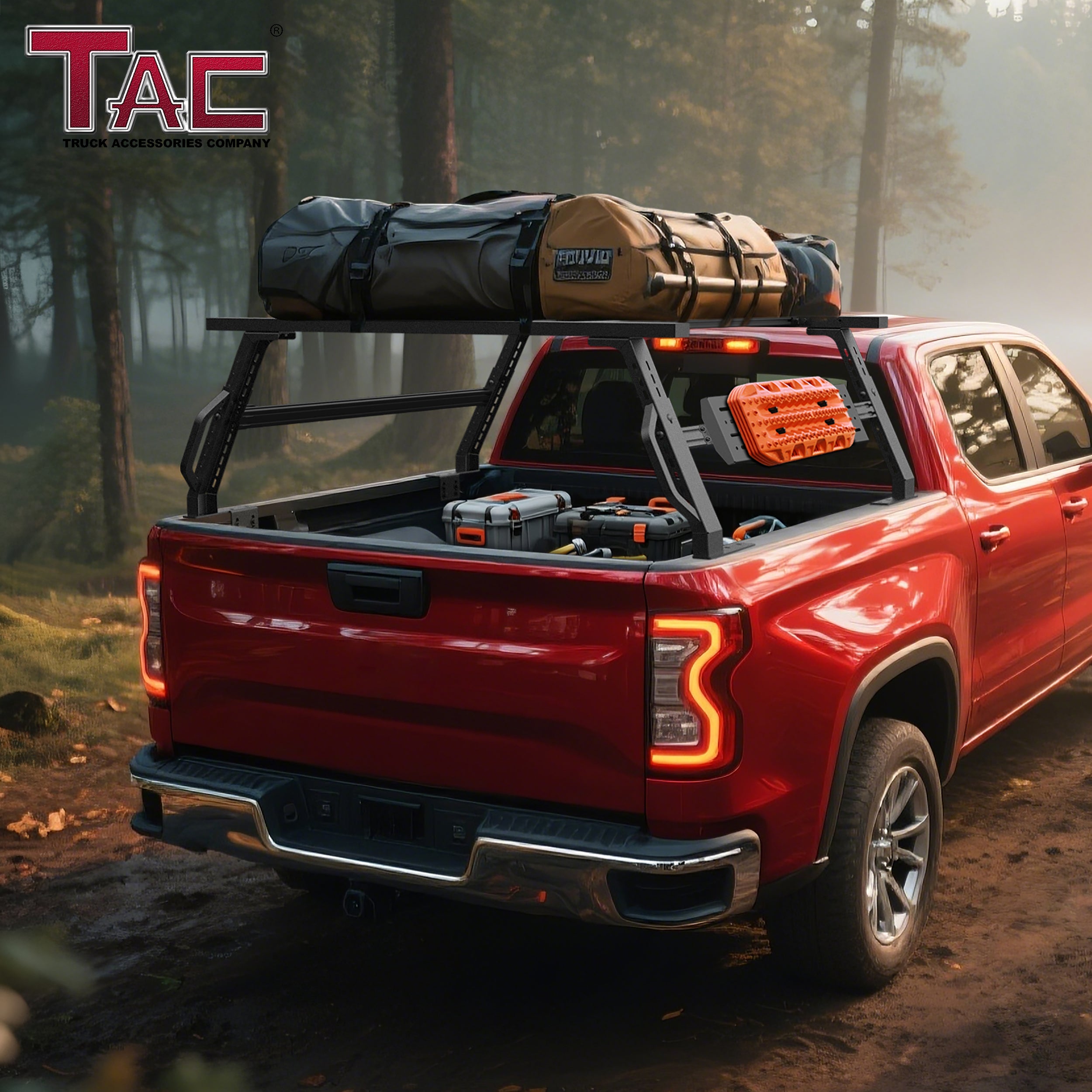 TAC Truck Bed Ladder Roof Top Cargo Rack Platform Extension Fits Universal 5-FEET Truck Bed Canoe Bike Kayak Snowboard Luggage Upper Storage Carrier Outdoors Overland Off Road Accessories