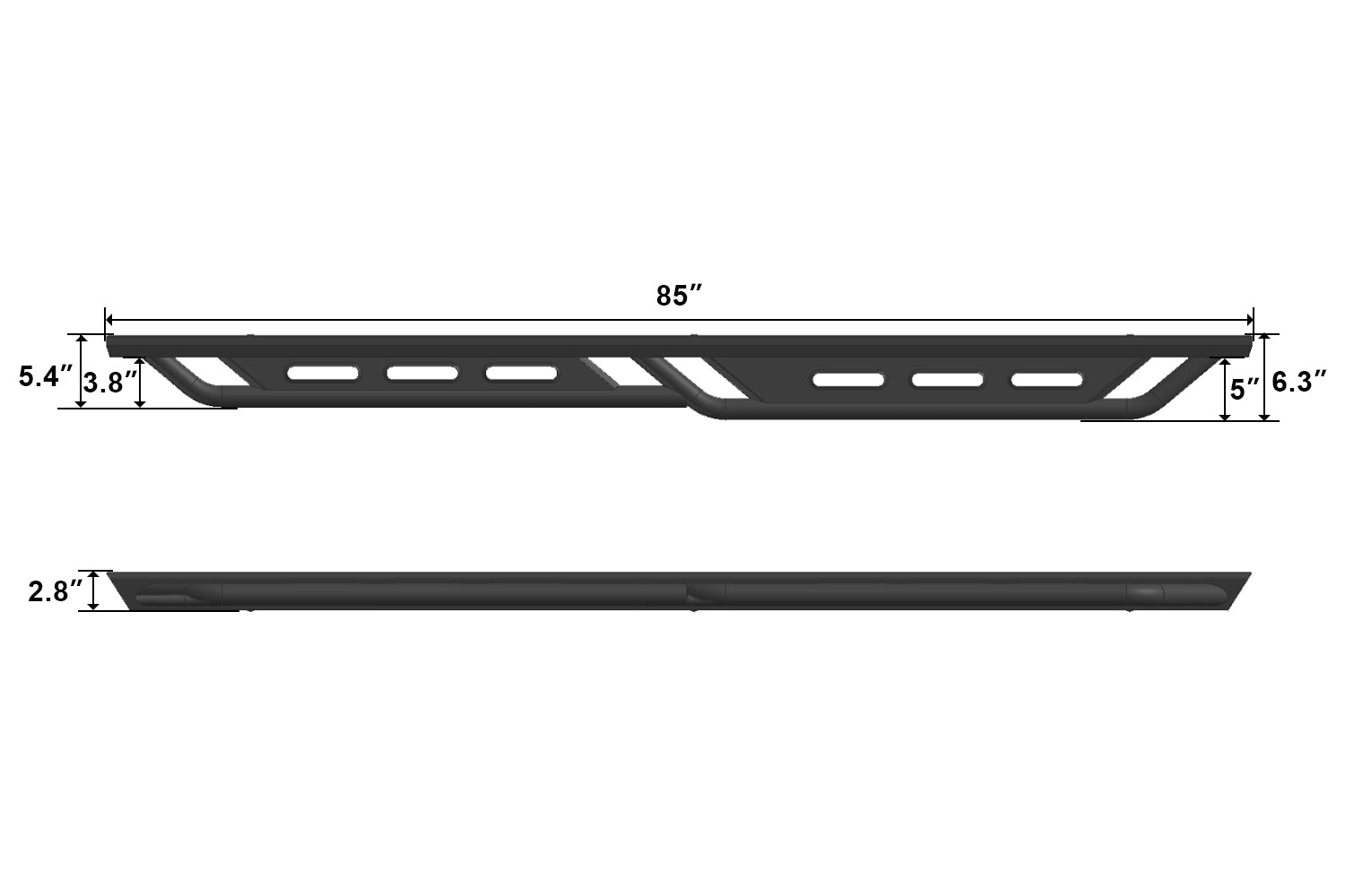 TAC Rocker Running Boards Compatible With 2020-2025 Jeep Gladiator JT| Side Steps| Nerf Bars| Step Bars| Step Rails| Rock Sliders| Carbon Steel| Pickup Truck Accessories| Fine Texture Black (2 PCS)