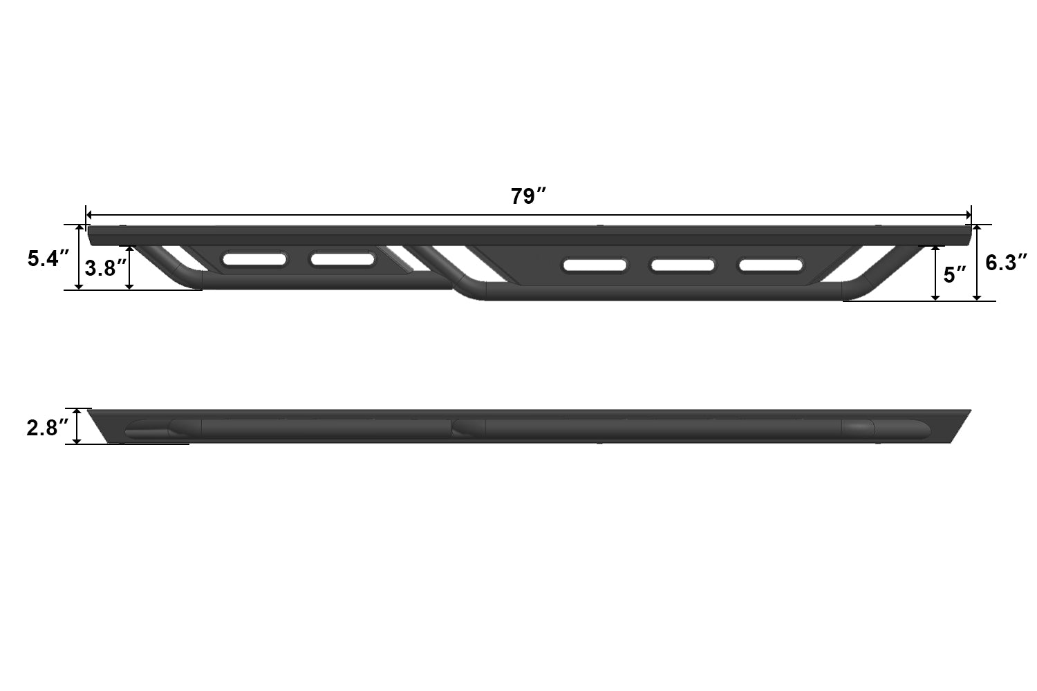TAC Rocker Running Boards Compatible With 2019-2025 Ford Ranger SuperCrew Cab| Side Steps| Nerf Bars| Step Bars| Step Rails| Rock Sliders| Carbon Steel| Pickup Truck Accessories| Fine Texture Black (2 PCS)