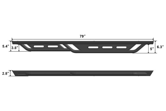 TAC Rocker Running Boards Compatible With 2005-2023 Toyota Tacoma Double Cab| Side Steps| Nerf Bars| Step Bars| Step Rails| Rock Sliders| Carbon Steel| Pickup Truck Accessories| Fine Texture Black (2 PCS)