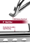 TAC Stainless Steel 3" Bull Bar for 2019-2023 Ford Ranger Truck Front Bumper Brush Grille Guard Nudge Bar-5