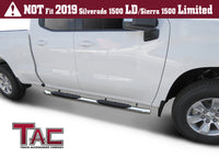TAC Stainless Steel 5" Oval Bend Side Steps For 2019-2023 Chevy Silverado/GMC Sierra 1500 Double Cab | 2020-2023 Chevy Silverado/GMC Sierra 2500/3500 Double Cab | Running Boards | Nerf Bar | Side Bar