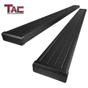 TAC Spear Running Boards Compatible with 2004-2024 Nissan Titan/2016-2024 Tian XD Crew Cab 6" Side Step Rail Nerf Bar Truck Accessories Aluminum Texture Black Width Body and Soft top Lightweight 2Pcs