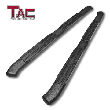 TAC Heavy Texture Black PNC Side Steps For Chevy Silverado/GMC Sierra 2007-2018 1500 Models & 2007-2019 2500/3500 Models Extended/Double Cab Truck | Running Boards | Nerf Bars | Side Bars