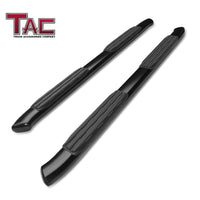 TAC Gloss Black 5" Oval Bend Side Steps For 2019-2024 Chevy Silverado/GMC Sierra 1500 | 2020-2024 Chevy Silverado/GMC Sierra 2500/3500 Crew Cab | Running Boards | Nerf Bar | Side Bar