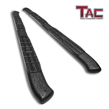 TAC Heavy Texture Black PNC Side Steps For 2015-2024 Ford F150 & 2022-2024 F150 Lightning EV SuperCrew Cab / 2017-2024 Ford F250/F350/F450/F550 Super Duty Crew Cab Truck | Running Boards | Nerf Bars | Side Bars