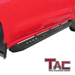 TAC Fine Texture Frigate Running Boards for 2019-2024 Chevy Silverado/GMC Sierra 1500 | 2020-2024 Silverado/Sierra 2500/3500 HD Crew Cab Truck | Side Steps | Nerf Bars | Side Bars