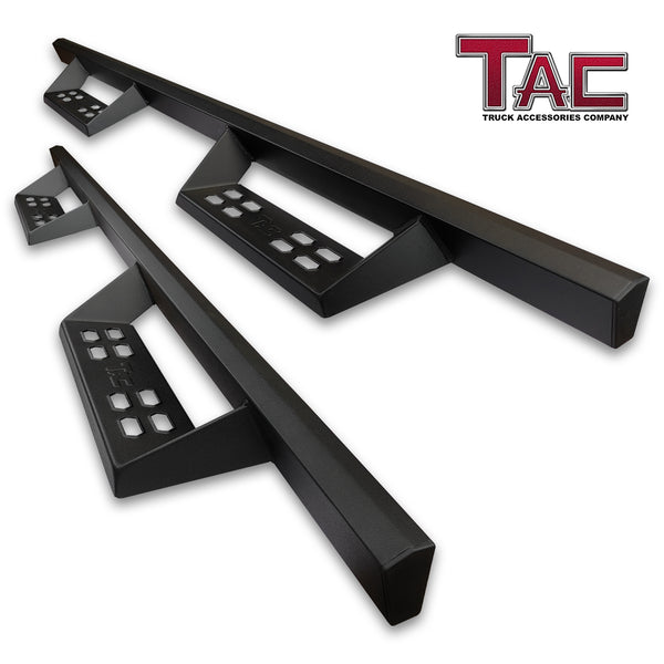 TAC Sniper Running Boards Fit 2019-2024 Chevy Silverado/GMC Sierra 1500 | 2020-2024 2500/3500 Double Cab (Excl. 2019 Silverado 1500 LD/Sierra 1500 Limited) Truck Pickup 4" Black Side Steps Nerf Bars 2pcs