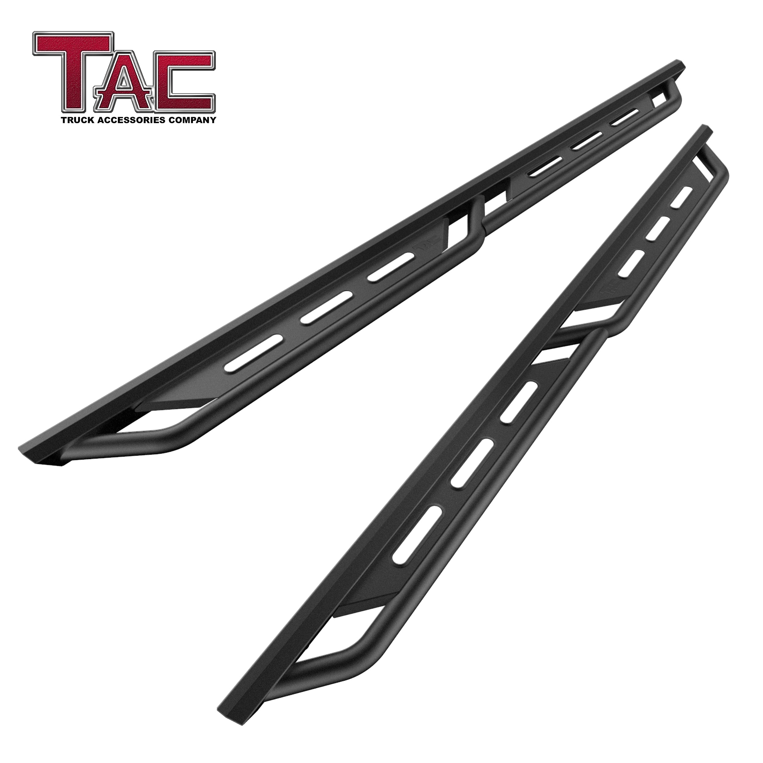 TAC Rocker Running Boards Compatible With 2020-2025 Jeep Gladiator JT| Side Steps| Nerf Bars| Step Bars| Step Rails| Rock Sliders| Carbon Steel| Pickup Truck Accessories| Fine Texture Black (2 PCS)
