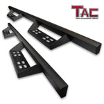 TAC Sniper Running Boards Fit 2007-2018 Chevy Silverado/GMC Sierra 1500 | 2007-2019 2500/3500 Crew Cab Truck Pickup 4" Fine Texture Black Side Steps Nerf Bars 2pcs