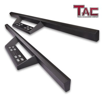 TAC Sniper Running Boards Compatible with 2021-2023 Ford Bronco 2 Door Truck Pickup 4" Drop Fine Texture Black Side Steps Nerf Bars Rock Slider Armor Off-Road Accessories (2pcs)