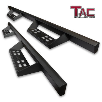 TAC Sniper Running Boards Compatible with 2021-2024 Ford Bronco 4 Door Pickup 4" Drop Fine Texture Black Side Steps Nerf Bars Rock Slider Armor Off-Road Accessories (2pcs)