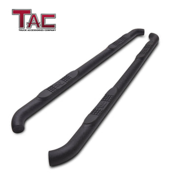 TAC Heavy Texture Black 3"  Side Steps For 2019-2023 Chevy Silverado/GMC Sierra 1500 | 2020-2023 Chevy Silverado/GMC Sierra 2500/3500 Crew Cab Truck | Side Bars | Nerf Bars