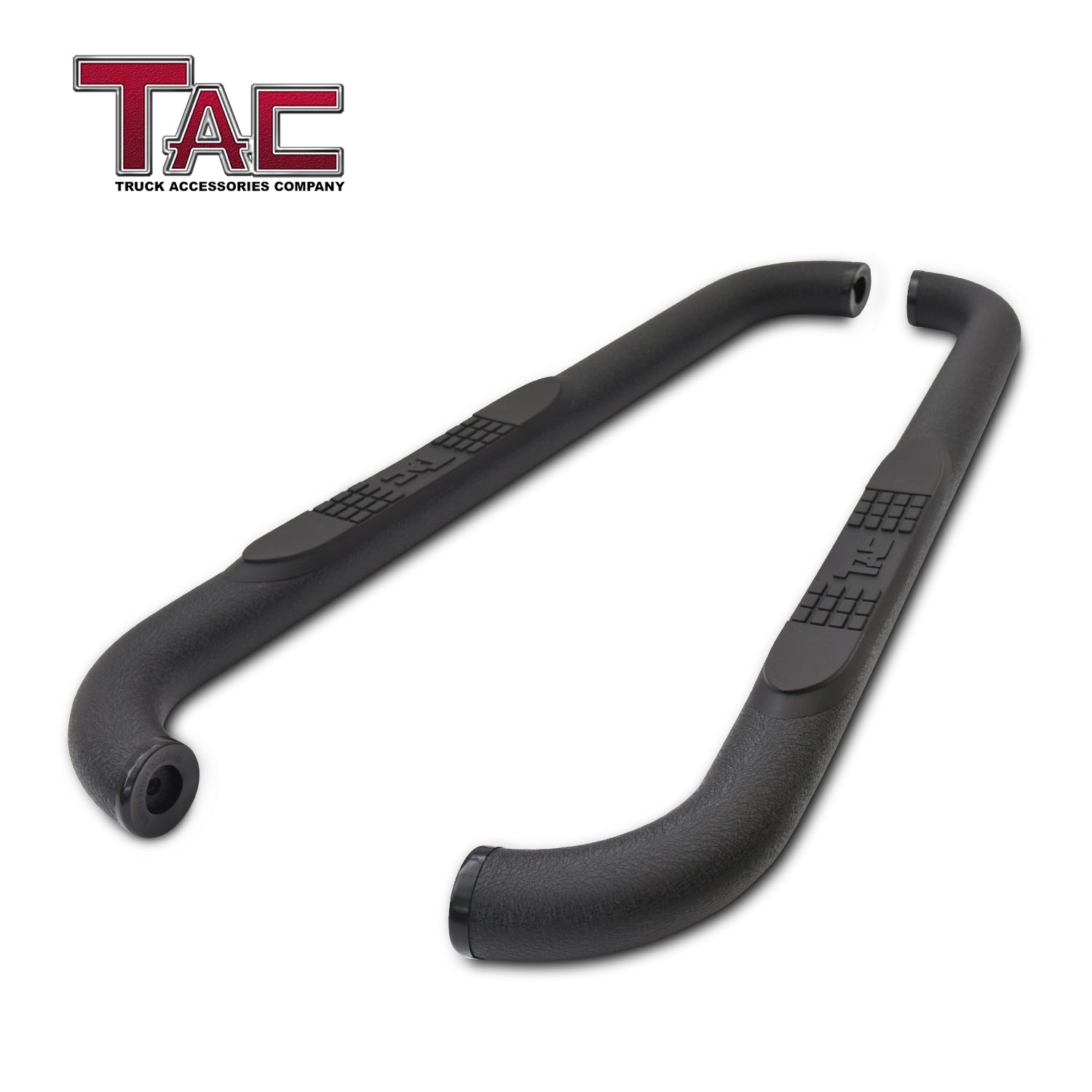 TAC 3" Texture Black Side Steps Compatible with 2007-2018 Jeep Wrangler JK 2 Door| Running Boards| Side Bars| Step Rails| Nerf Bars| Rocker Slider| Pickup Truck Accessories (2 PCS)