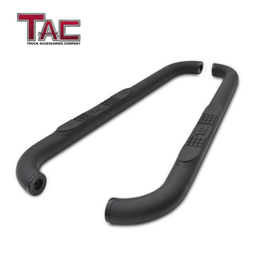 TAC 3" Texture Black Side Steps Compatible with 2007-2018 Jeep Wrangler JK 2 Door| Running Boards| Side Bars| Step Rails| Nerf Bars| Rocker Slider| Pickup Truck Accessories (2 PCS)