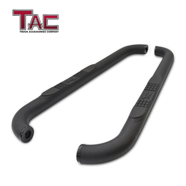 TAC Heavy Texture Black 3" Side Steps for 2007-2018 Jeep Wrangler JK 2 Door Truck | Side Steps | Nerf Bars | Side Bars