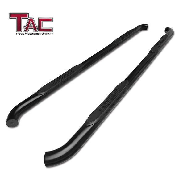 TAC 3" Gloss Black Side Steps Compatible with 2022-2025 Toyota Tundra CrewMax| Running Boards| Side Bars| Step Rails| Nerf Bars| Rocker Slider| Pickup Truck Accessories (2 PCS)