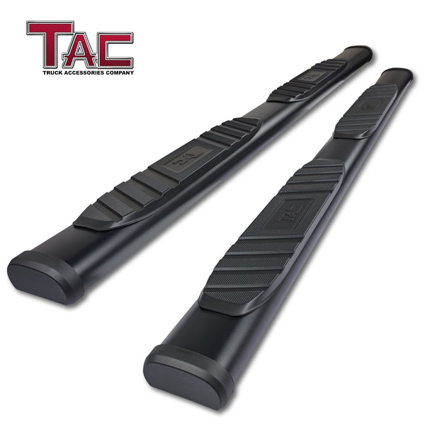 TAC Arrow Side Steps Running Boards Compatible with 2004-2024 Nissan Titan / 2016-2024 Nissan Titan XD Crew Cab Truck Pickup 5”  Aluminum Texture Black Step Rails Nerf Bars Lightweight