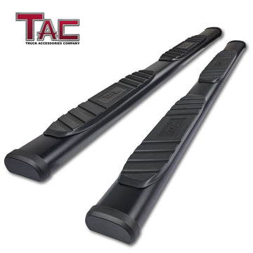 TAC Arrow Side Steps Running Boards Compatible with 2009-2018 Dodge RAM 1500 | 2010-2024 2500/3500 Crew Cab (Incl. 2019-2023 Ram 1500 Classic) Truck 5” Aluminum Texture Black Step Rails Nerf Bars