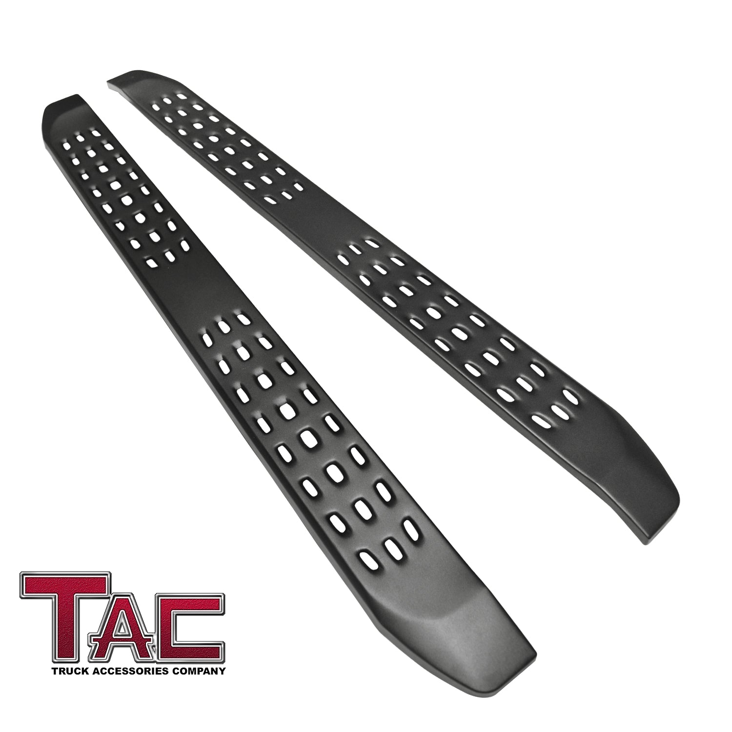 TAC Fine Texture Frigate Running Boards for 2015-2025 Ford F150 & 2022-2025 F150 Lightning EV SuperCrew Cab/2017-2025 F250-550 Crew Cab Truck | Side Steps | Nerf Bars | Side Bars