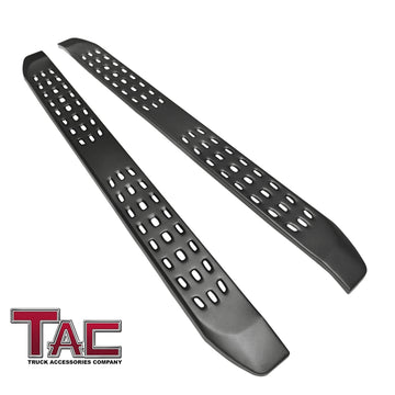 TAC Fine Texture Frigate Running Boards for 2019-2025 Chevy Silverado/GMC Sierra 1500 | 2020-2025 Silverado/Sierra 2500/3500 HD Crew Cab Truck | Side Steps | Nerf Bars | Side Bars