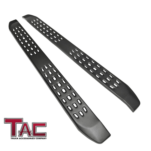 TAC Fine Texture Frigate Running Boards for 2007-2021 Toyota Tundra Crew Max Truck | Side Steps | Nerf Bars | Side Bars
