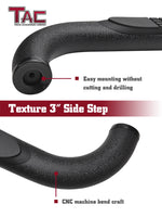 TAC Heavy Texture Black 3" Side Steps for 2020-2023 Toyota Highlander (Exclude Hybrid) SUV | Running Boards | Nerf Bars | Side Bars