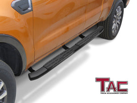 TAC Heavy Texture Black PNC Side Steps For 2019-2023 Ford Ranger Super Cab Truck | Running Boards | Nerf Bars | Side Bars - 0