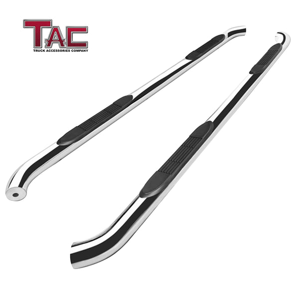 TAC Side Steps Running Boards Compatible with 2022-2023 Toyota Tundra Double Cab 3” Stainless Steel Side Bars Nerf Bars Off Road Accessories 2pcs