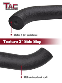 TAC Heavy Texture Black 3"  Side Steps For 2019-2023 Chevy Silverado/GMC Sierra 1500 | 2020-2024 Chevy Silverado/GMC Sierra 2500/3500 Crew Cab Truck | Side Bars | Nerf Bars