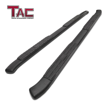 TAC Heavy Texture Black PNC Side Steps For 2019-2024 Chevy Silverado/GMC Sierra 1500 | 2020-2023 Chevy Silverado/GMC Sierra 2500/3500 Double Cab | Running Boards | Nerf Bars | Side Bars