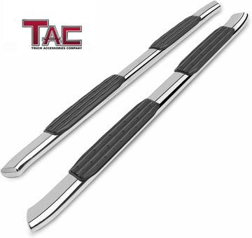 TAC Side Steps Running Boards Compatible With 2019-2026 Ram 1500 Crew Cab(Excl. 2019-2024 Ram 1500 Classic) Truck Pickup 5" Oval Bend Stainless Steel Side Bars Step Rails Nerf Bars 2 pcs