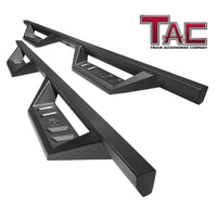 TAC Sidewinder Running Boards Fit 2007-2021 Toyota Tundra Double Cab 4” Drop Fine Texture Black Side Steps Nerf Bars Rock Slider Armor Off-Road Accessories (2pcs)