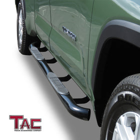 TAC 3" Gloss Black Side Steps Compatible with 2022-2025 Toyota Tundra Double Cab| Running Boards| Side Bars| Step Rails| Nerf Bars| Rocker Slider| Pickup Truck Accessories (2 PCS) - 0