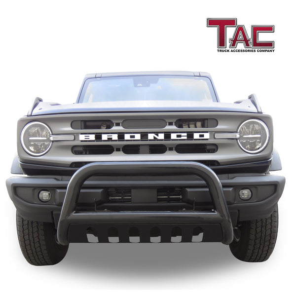 TAC Bull Bar for 2021-2023 Ford Bronco SUV 3” Black Front Bumper Grille Guard Brush Guard Rock Armor Front Protection Accessories