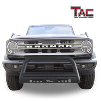 TAC Bull Bar Compatible with 2021-2024 Ford Bronco SUV 3” Black Front Bumper Grille Guard Brush Guard Off Road Accessories